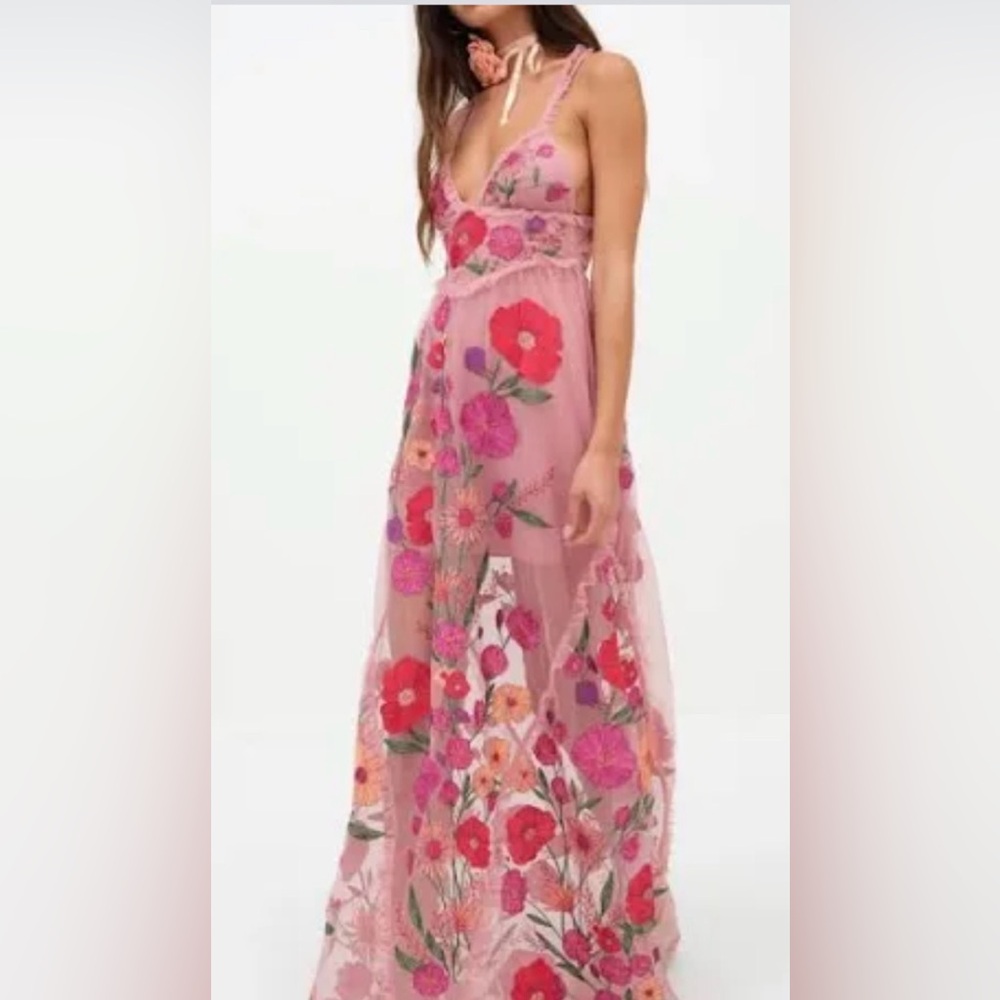 For Love And Lemons Pink Floral Kids Dress